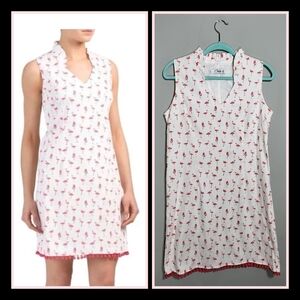 NWOT CHETTA B Dress | Size 10 | Flamingo Print Shift Dress | Hot Pink